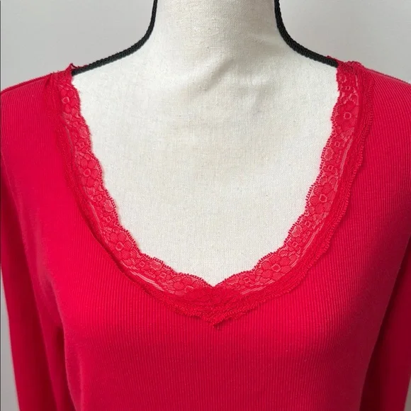 Disney Red Long Sleeve V-Neck Top - Picture 12 of 16